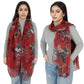 Fashion Floral Print Scarves Lightweight Winter Wrap Scarf Head Shawl for Women