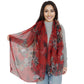 Fashion Floral Print Scarves Lightweight Winter Wrap Scarf Head Shawl for Women