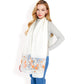 Elegant Floral Scarf with Lightweight Textured Fabric Overlay for Sophisticated Style