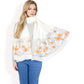 Elegant Floral Scarf with Lightweight Textured Fabric Overlay for Sophisticated Style