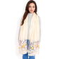 Elegant Floral Scarf with Lightweight Textured Fabric Overlay for Sophisticated Style