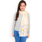 Elegant Floral Scarf with Lightweight Textured Fabric Overlay for Sophisticated Style