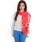 Elegant Floral Scarf with Lightweight Textured Fabric Overlay for Sophisticated Style