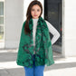 Elegant Floral Embroidered Sheer Scarf with Lightweight Textured Fabric Overlay for Sophisticated Style