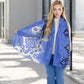 Elegant Floral Embroidered Sheer Scarf with Lightweight Textured Fabric Overlay for Sophisticated Style
