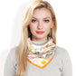Elegant Floral, Abstract, and Chain Print Silk Square Scarves with Bold Patterns and Luxurious Satin Finish