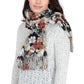 Winter Cashmere Feel Scarf Floral Printed Classic Fringe Shawls Wrap Scarves