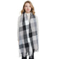 Classic Plaid Fringe Scarf Soft Cashmere Feel Winter Checked Wrap Shawls