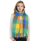 Classic Plaid Fringe Scarf Soft Cashmere Feel Winter Checked Wrap Shawls