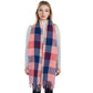 Classic Plaid Fringe Scarf Soft Cashmere Feel Winter Checked Wrap Shawls