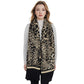 Classic Leopard Print Scarf Contrasting Stripes Lightweight Shawl Wrap Scarves