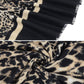 Classic Leopard Print Scarf Contrasting Stripes Lightweight Shawl Wrap Scarves
