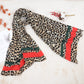 Classic Leopard Print Scarf Contrasting Stripes Lightweight Shawl Wrap Scarves