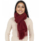 Winter Cashmere Feel Scarf Solid Color Classic Fringe Shawls Wrap Scarves for Evening Dresses