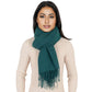 Winter Cashmere Feel Scarf Solid Color Classic Fringe Shawls Wrap Scarves for Evening Dresses