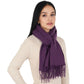 Winter Cashmere Feel Scarf Solid Color Classic Fringe Shawls Wrap Scarves for Evening Dresses