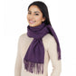 Winter Cashmere Feel Scarf Solid Color Classic Fringe Shawls Wrap Scarves for Evening Dresses