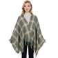 Classic Plaid Winter Scarf Cashmere Feel Checked Fringe Wrap Shawls for Women