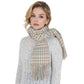 Houndstooth Plaid Winter Scarf Soft Fringe Oversized Wrap Shawls