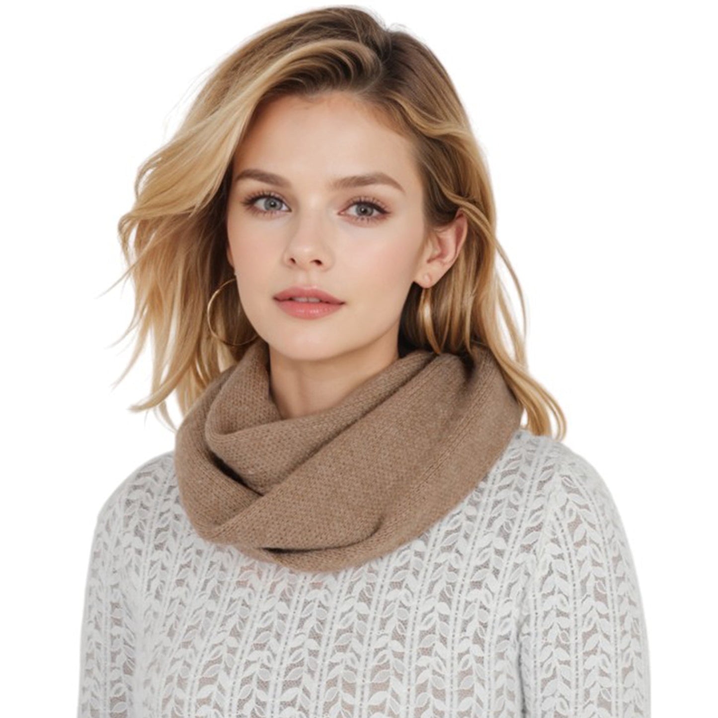 Solid Color Knitted Scarf Winter Neck Warm Wrap Stylish Cold Weather Accessory for Women