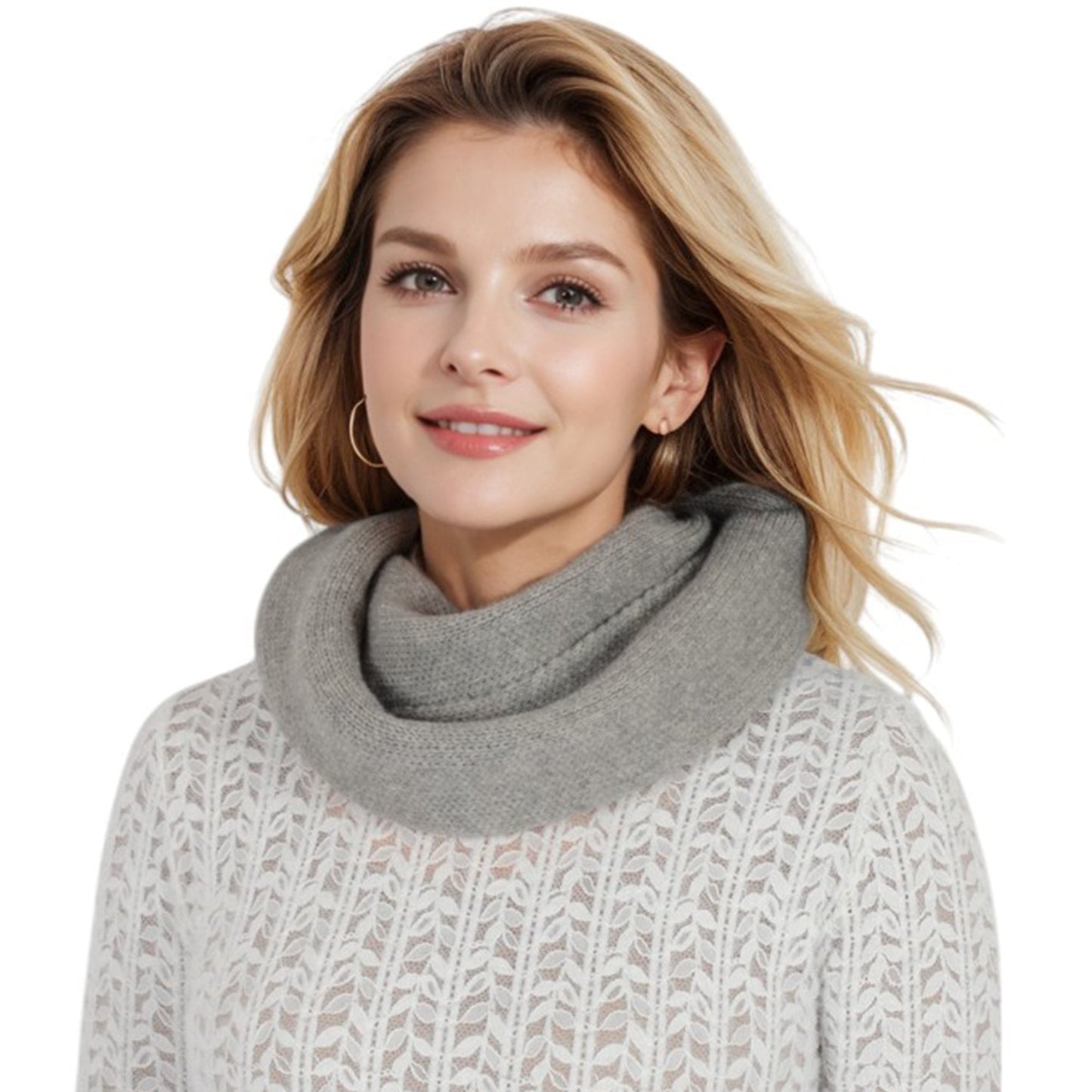 Solid Color Knitted Scarf Winter Neck Warm Wrap Stylish Cold Weather Accessory for Women