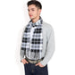 Men's Classic Plaid Patterned Scarf with Fringed Edges Soft Lightweight Winter Accessory for Timeless Style