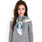 Floral Paisley Satin Silk Scarf with Vibrant Prints and Elegant Square Design