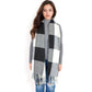 Oversized Plaid Blanket Scarf with Fringe Trim and Soft Textured Fabric