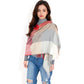 Oversized Plaid Blanket Scarf with Fringe Trim and Soft Textured Fabric