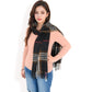 Plaid Pattern Scarf with Fringed Edges and Soft Lightweight Material for Year-Round Use