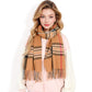 Plaid Pattern Scarf with Fringed Edges and Soft Lightweight Material for Year-Round Use