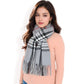 Plaid Pattern Scarf with Fringed Edges and Soft Lightweight Material for Year-Round Use