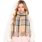 Plaid Pattern Scarf with Fringed Edges and Soft Lightweight Material for Year-Round Use