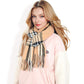 Plaid Pattern Scarf with Fringed Edges and Soft Lightweight Material for Year-Round Use