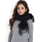Cashmere-Like Polka Dot Fringe Scarf with Soft Fabric and Lightweight Warmth
