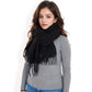 Cashmere-Like Polka Dot Fringe Scarf with Soft Fabric and Lightweight Warmth