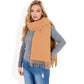 Cashmere-Like Polka Dot Fringe Scarf with Soft Fabric and Lightweight Warmth