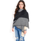 Color Block Knitted Scarf with Gradient Design and Soft Warm Fabric