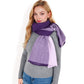 Color Block Knitted Scarf with Gradient Design and Soft Warm Fabric