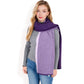 Color Block Knitted Scarf with Gradient Design and Soft Warm Fabric