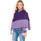 Color Block Knitted Scarf with Gradient Design and Soft Warm Fabric