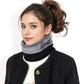 Ribbed Knit Neck Warmer with Fleece Lining for Winter Warmth and Comfort
