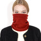 Ribbed Knit Neck Warmer with Fleece Lining for Winter Warmth and Comfort