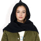 Knitted Hooded Scarf with Versatile Design and Warm Ribbed Texture for Stylish Comfort and Winter Protection