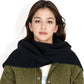Knitted Hooded Scarf with Versatile Design and Warm Ribbed Texture for Stylish Comfort and Winter Protection
