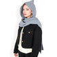 Knitted Hooded Scarf with Versatile Design and Warm Ribbed Texture for Stylish Comfort and Winter Protection