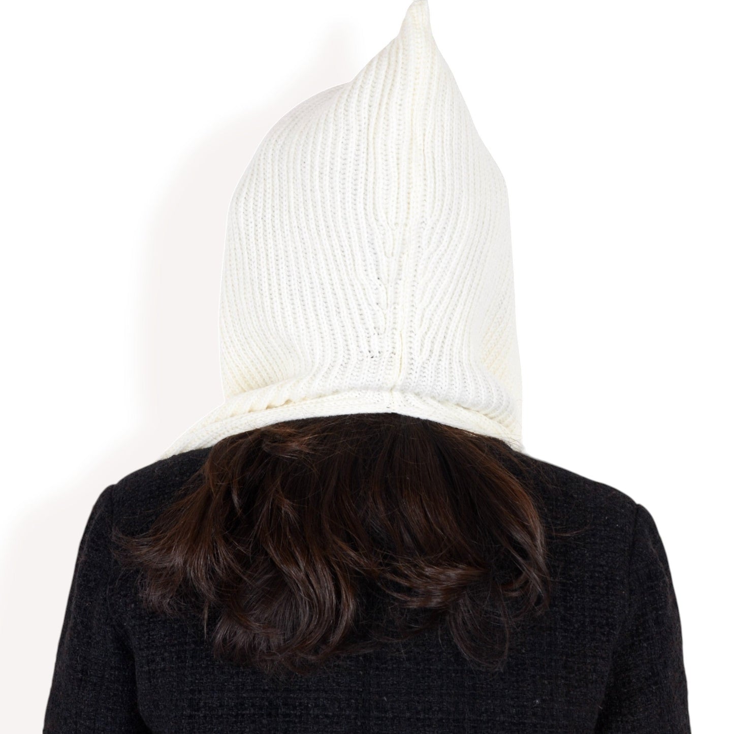 Knitted Hooded Scarf with Versatile Design and Warm Ribbed Texture for Stylish Comfort and Winter Protection