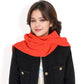 Knitted Hooded Scarf with Versatile Design and Warm Ribbed Texture for Stylish Comfort and Winter Protection