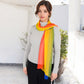 Lightweight Gradient Chiffon Scarves with Flowing Ruffled Edges in Vibrant Multi-Color Designs