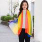 Lightweight Gradient Chiffon Scarves with Flowing Ruffled Edges in Vibrant Multi-Color Designs